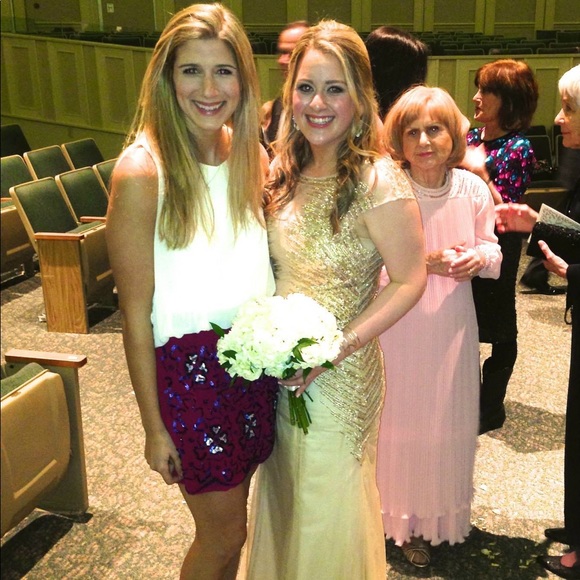 Custom Gold Sparkle Gown: black tie/ bridesmaid
